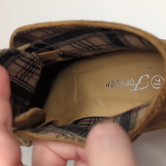 Forever Tan Suede Wedge Shoes 2.5 Inch- Women's Size 7.5 Brown Casual Work - Picture 7 of 9